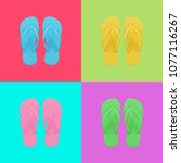 Colorful Set Of Flip Flops...