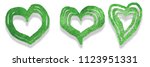 three watercolor sketch hearts... | Shutterstock . vector #1123951331