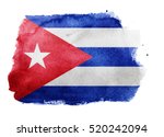 Watercolor Flag Background. Cuba