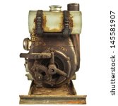 Old Rusty Motor Engine Isolated ...