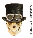 Steampunk Smiling Skull With...