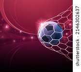 realistic soccer ball hitting... | Shutterstock .eps vector #2146302637