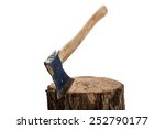 The Axe In The Block Isolated