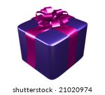 christmas gift box with purple... | Shutterstock . vector #21020974
