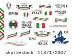 big set of italian ribbons ... | Shutterstock .eps vector #1137172307