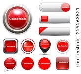 confidential   button  | Shutterstock . vector #259563821