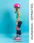 little girl child in protective ... | Shutterstock . vector #1859667331