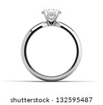 Single Diamond Ring On White