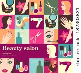 beauty salon design template... | Shutterstock .eps vector #182303831