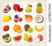 set of fruit icons. collection... | Shutterstock .eps vector #1278017344