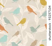 Seamless Pattern With Birds And ...