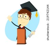 graduation speech | Shutterstock .eps vector #219742144