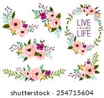 flower watercolor vector set | Shutterstock .eps vector #254715604