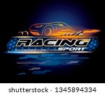 racing sports concept vector. | Shutterstock .eps vector #1345894334