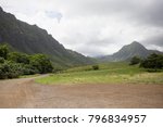 Dirt Road And Mountains In Lush ...