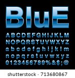 blue alphabet  fat blue letters ... | Shutterstock .eps vector #713680867