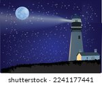 Starry Night A Lighthouse Makes ...