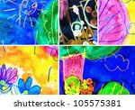 abstract graffiti collage ... | Shutterstock . vector #105575381