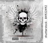 Skull With Wings Vector...