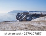 Small photo of View of Lake Baikal in winter, the deepest and largest freshwater lake by volume in the world, located in southern Siberia, Russia