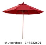 Red Beach Umbrella Isolated On...