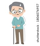 elderly man with a cane for... | Shutterstock .eps vector #1806076957