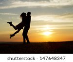 sunset-and-a-happy-couple image - Free stock photo - Public Domain ...