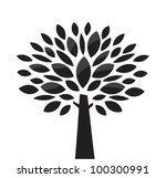 stylized vector tree. black and ...