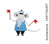 mouse sailor with maritime... | Shutterstock .eps vector #1397734397