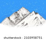 watercolor winter mountains.... | Shutterstock . vector #2103958751