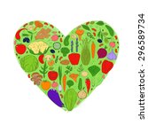 watercolor heart from healthy... | Shutterstock .eps vector #296589734
