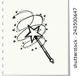 doodle of magic wand . vector... | Shutterstock .eps vector #243500647