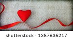 red heart and ribbon isolated... | Shutterstock . vector #1387636217