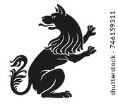 heraldic pet dog or wolf animal ... | Shutterstock . vector #746159311