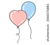 illustration of balloons pink... | Shutterstock .eps vector #2060376881
