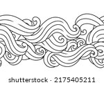 seamless pattern with wave line ... | Shutterstock .eps vector #2175405211