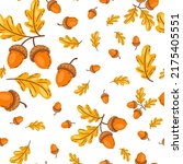 seamless pattern of oak leaves... | Shutterstock .eps vector #2175405551