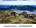 Spectacular landscape view of Thakgil mountains, canyon and river, Iceland