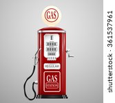 Red Isolated Retro Gas Pump.