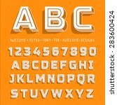 vector retro 3d font with... | Shutterstock .eps vector #283600424