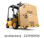 Forklift Truck With Boxes On...