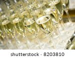 A Row Of Champagne Glasses