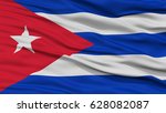 Closeup Cuba Flag  Waving In...