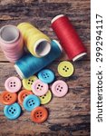 colorful sewing buttons with... | Shutterstock . vector #299294117