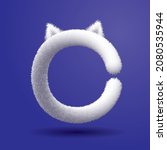 "c" Furry Letter Cat. Vector...