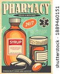 pharmacy retro poster design... | Shutterstock .eps vector #1889460151