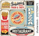 fast food restaurants and... | Shutterstock .eps vector #1927058471