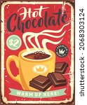 hot chocolate retro sign design ... | Shutterstock .eps vector #2068303124
