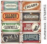 vintage shop posters collection.... | Shutterstock .eps vector #317664911