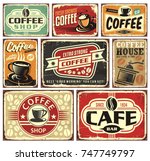 coffee signs and labels... | Shutterstock .eps vector #747749797
